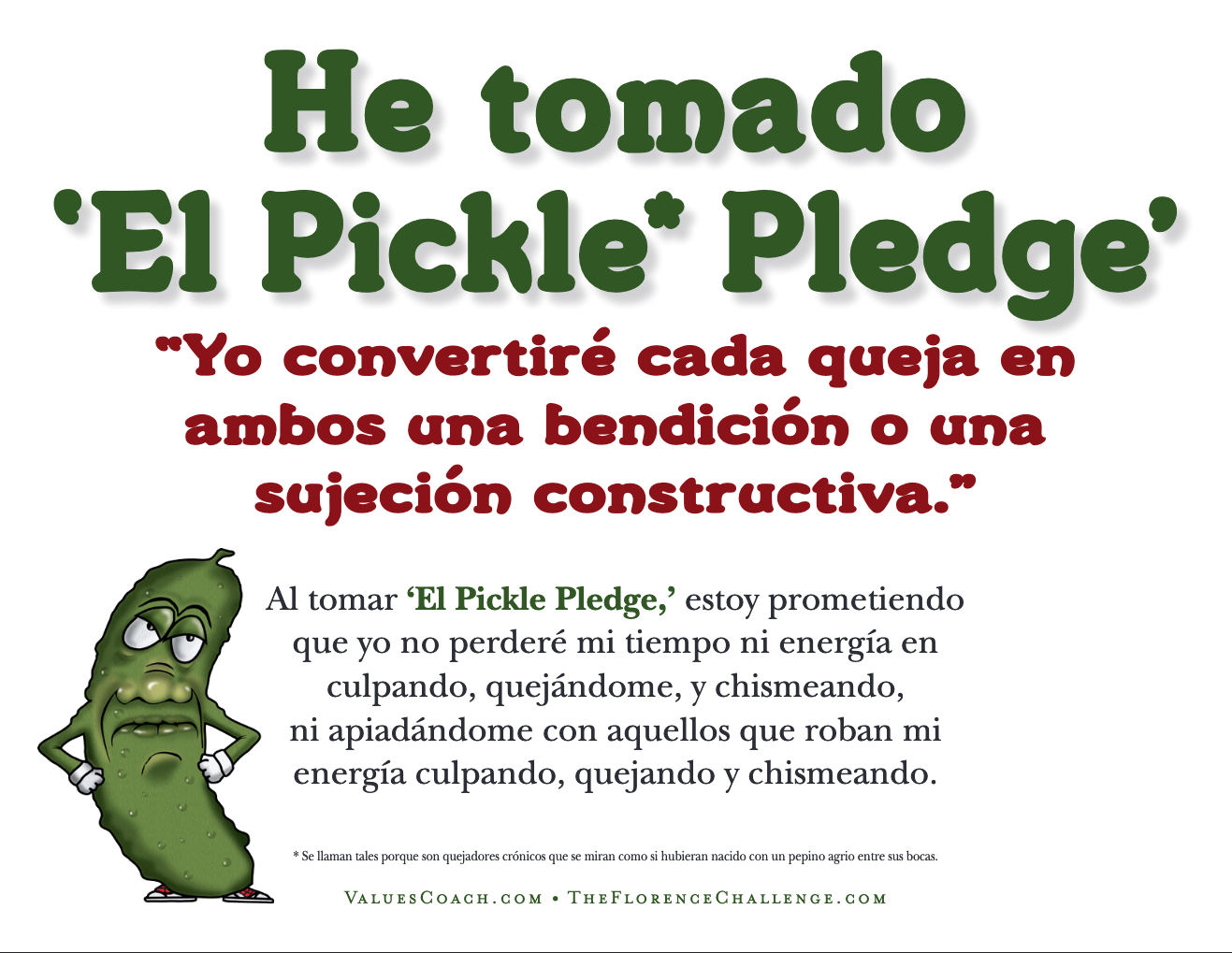 pickle pledge spanish